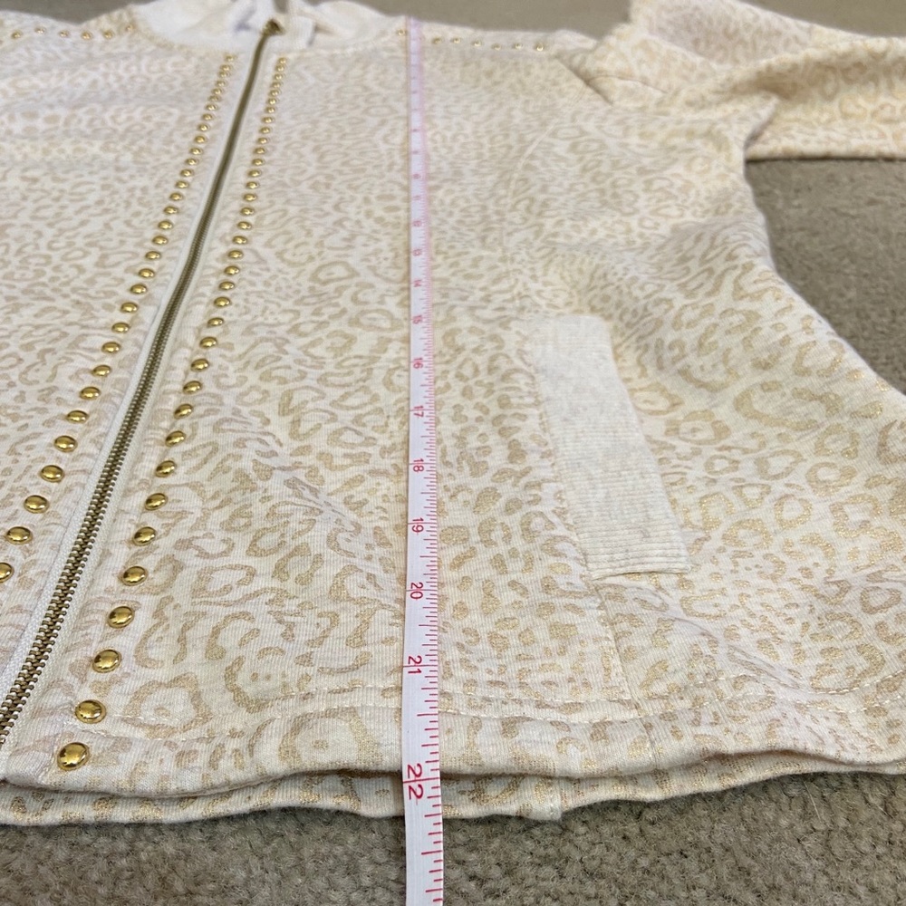 Ruby Rd. Leopard Print Tan Studded Knit Jacket - image 6